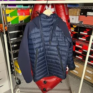 Nike tech fleece down jacket with fleece sleeves. Size M